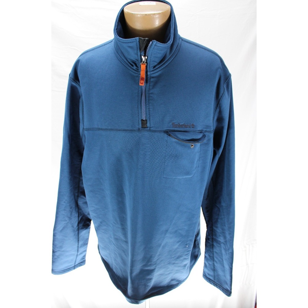 Timberland Pullover Quarter Zip Polyester Blue Size XL